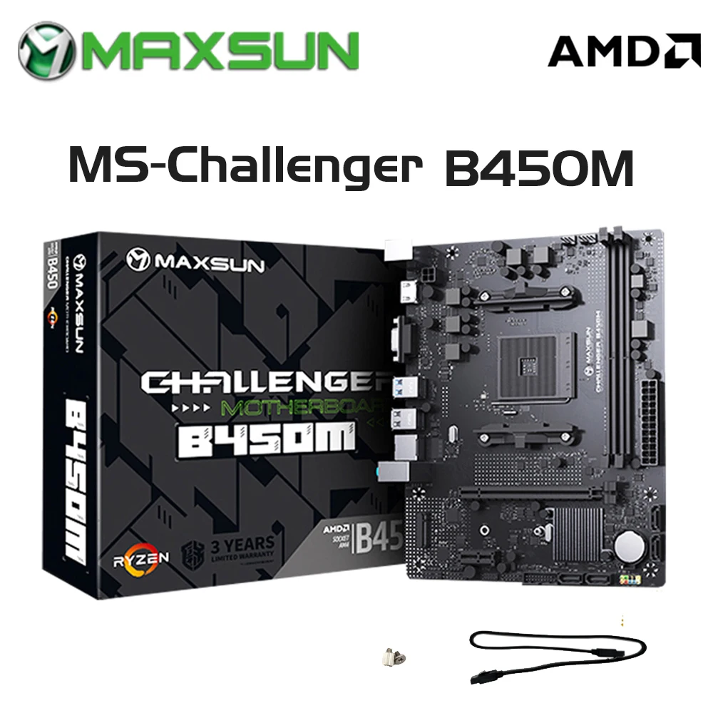 AliExpress Collection MAXSUN 마더보드 AMD B450M 듀얼 채널 DDR4 메모리 AM4 APU 메인보드 M.2 NVME (Ryzen 4500 5600 5600G CPU 지원)