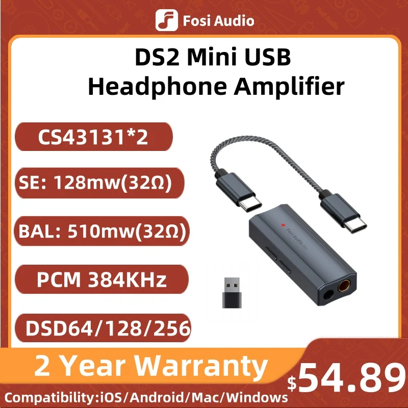 Fosi 오디오 USB DAC 헤드폰 앰프