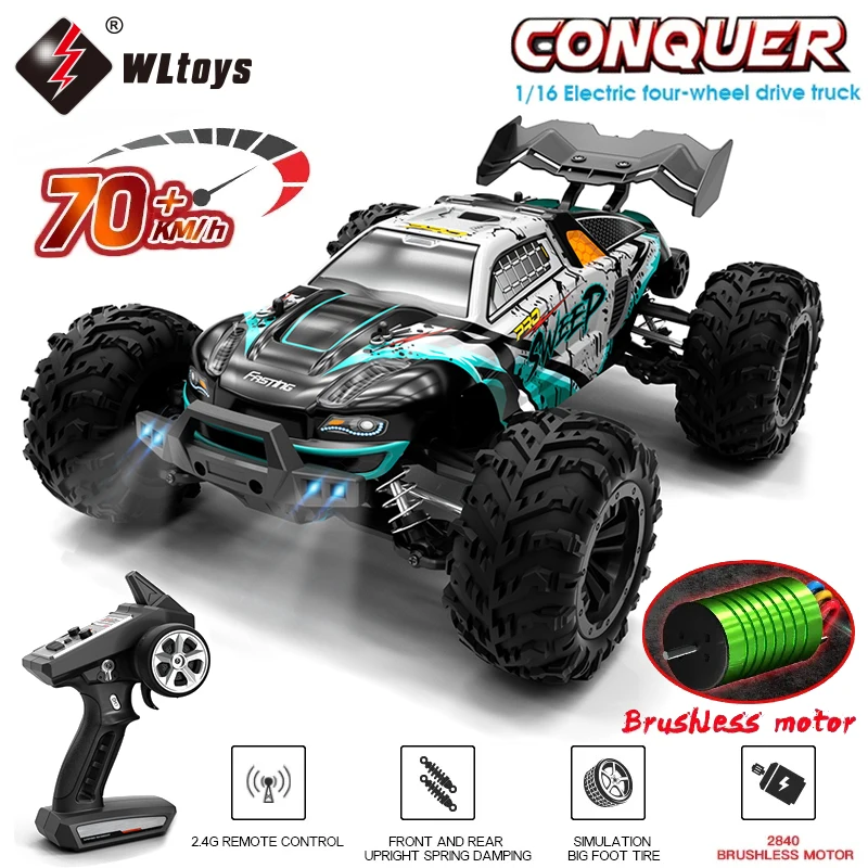 WLtoys 1:16 LED 리모컨 자동차 4WD RC 자동차