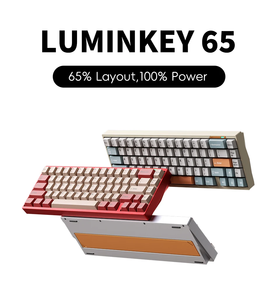 가성비 최고 LUMINKEY 65 기계식 키보드 트라이 모드 USB 블루투스 2.4G 알루미늄 합금 핫 스왑 이 가격에 구할 수 없어요!