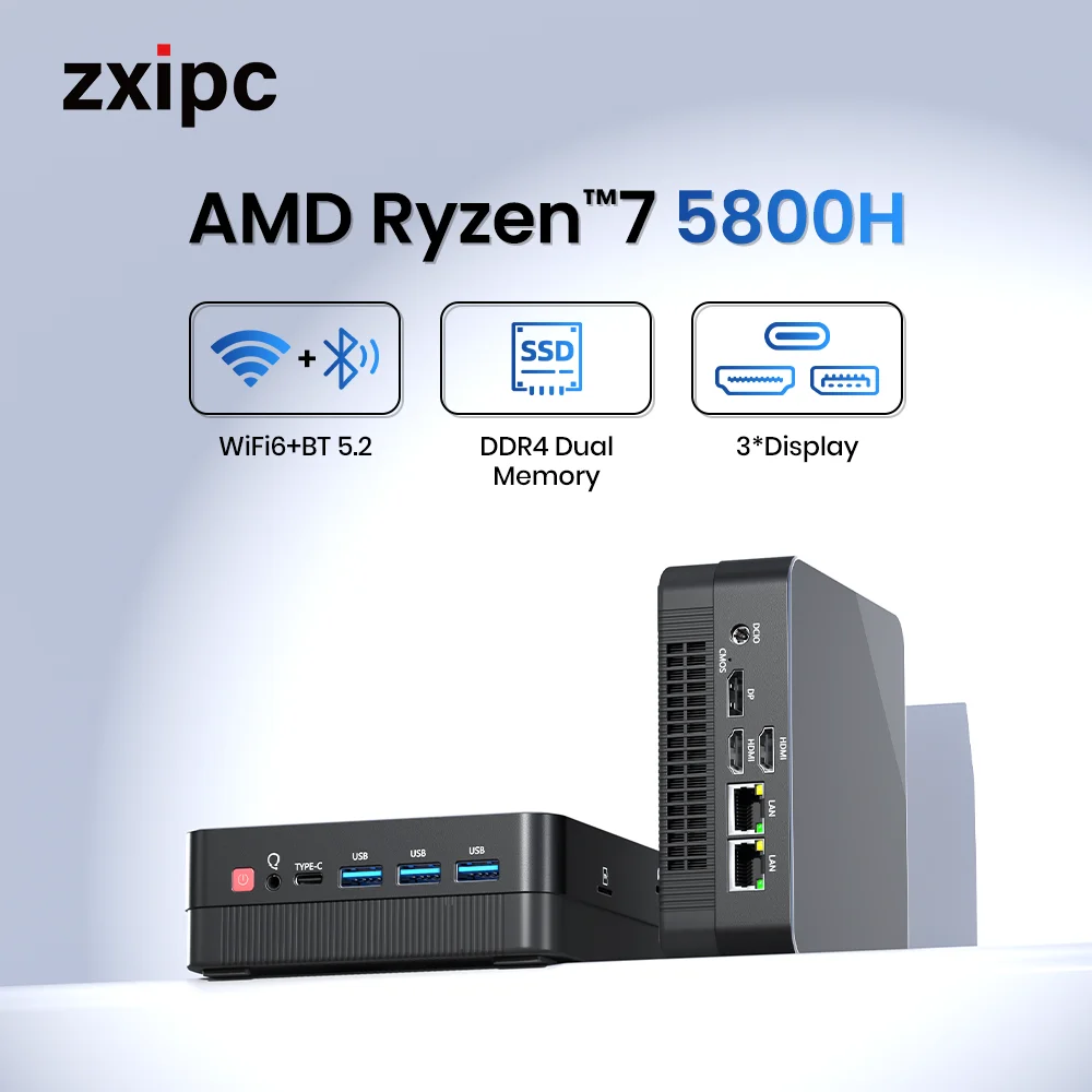 별점으로 인증한 ZXIPC AMD Ryzen7 5800H 4800H 4500U 미니 PC 컴퓨터 게임용 포켓 듀얼 HDMI LAN 마지막 특가 찬스!