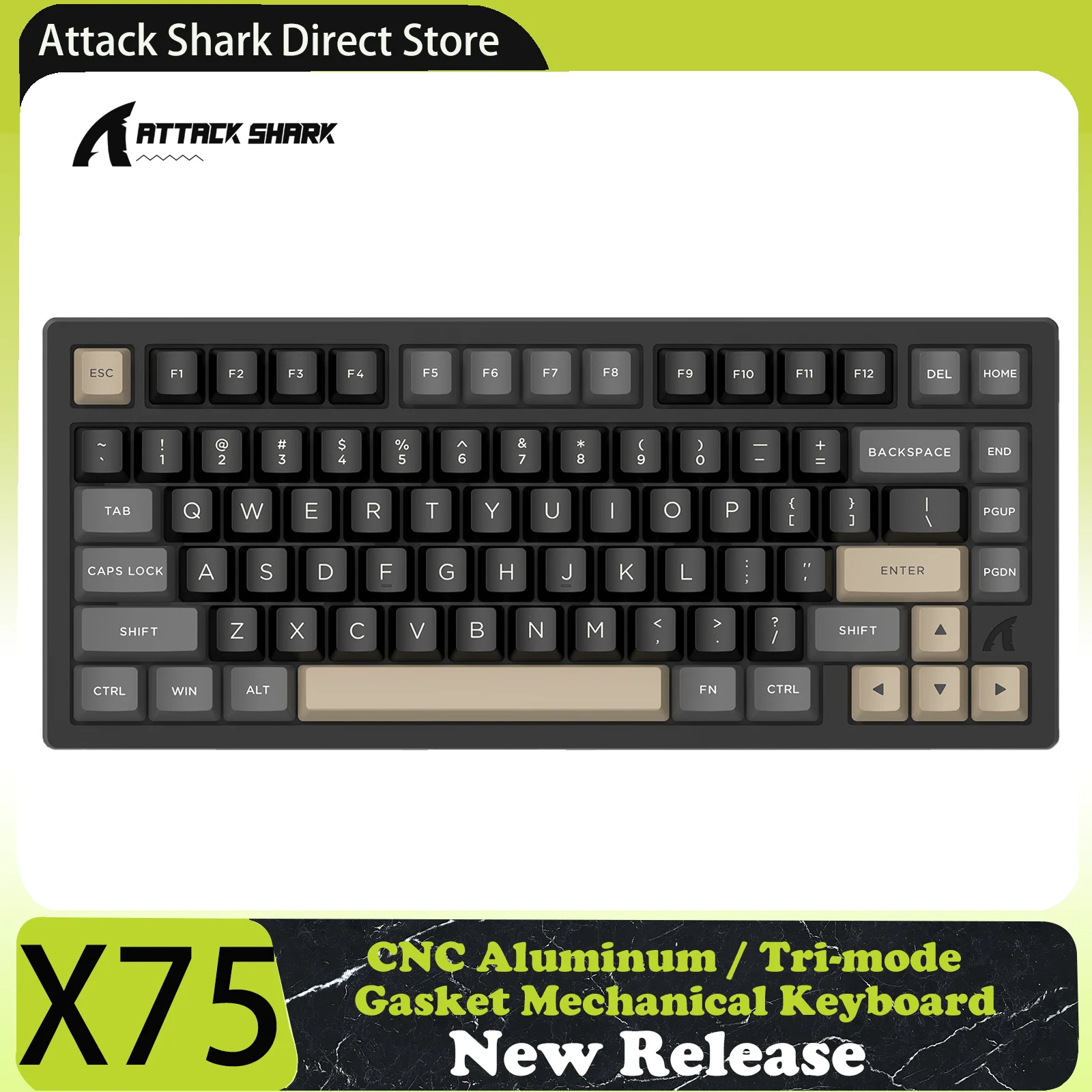 가성비 극찬 Attack Shark X75 CNC 알루미늄 75% 개스킷 기계식 키보드 깜짝 특가 세일 중!