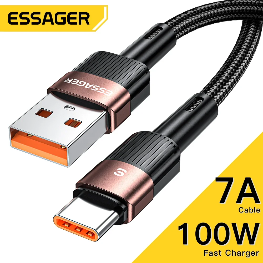 당신의 일상을 바꿀 Essager 7A USB 유형 C 케이블 Realme 화웨이 P30 Pro 66W 빠른 충전 와이어 USB-C 충전기 데이터 코드 삼성 Oneplus Poco F3 지금 바로 품절 예상 제품!