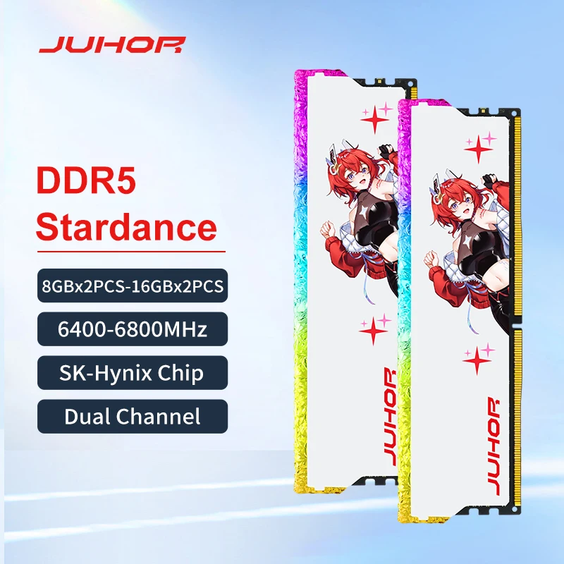 안 사면 후회하는 JUHOR 메모리 램 RGB DDR5 16GB 6400MHz 6800MHz 16GB UDIMM 데스크탑 UDIMMRAM PC 컴퓨터 메모리 하이닉스 칩 품질 보장