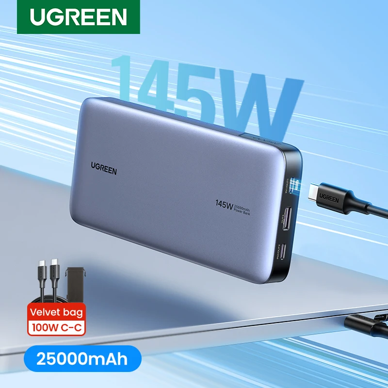 품질 보장 UGREEN 140W 전원 은행 휴대용 25000mAh PD 빠른 충전 PowerBank 노트북 노트북 Xiaomi 13 빠른 충전 외부 배터리 지금 아니면 못 사요!