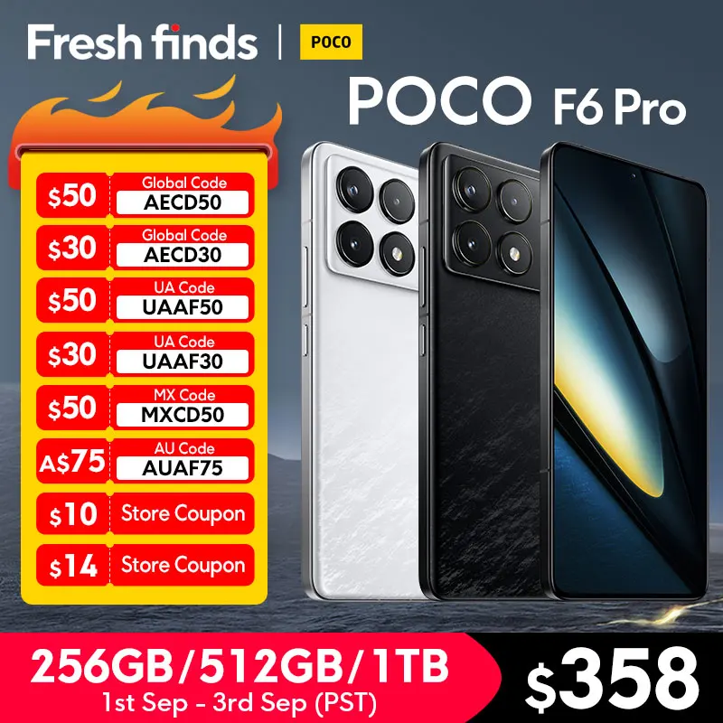 초대박 할인 【전 세계 개봉】POCO F6 Pro 5G 글로벌 버전 스마트폰 인생 최고의 제품!