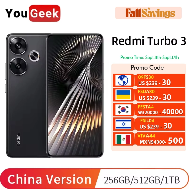 진짜 인싸템 샤오미 레드미 터보 3 스냅드래곤 8s Gen 3 NFC 120Hz 1.5K 스크린 50MP 카메라 256GB 512GB 1TB 롬 5000mAh 스마트폰 중국 버전입니다 이 가격 실화인가요?