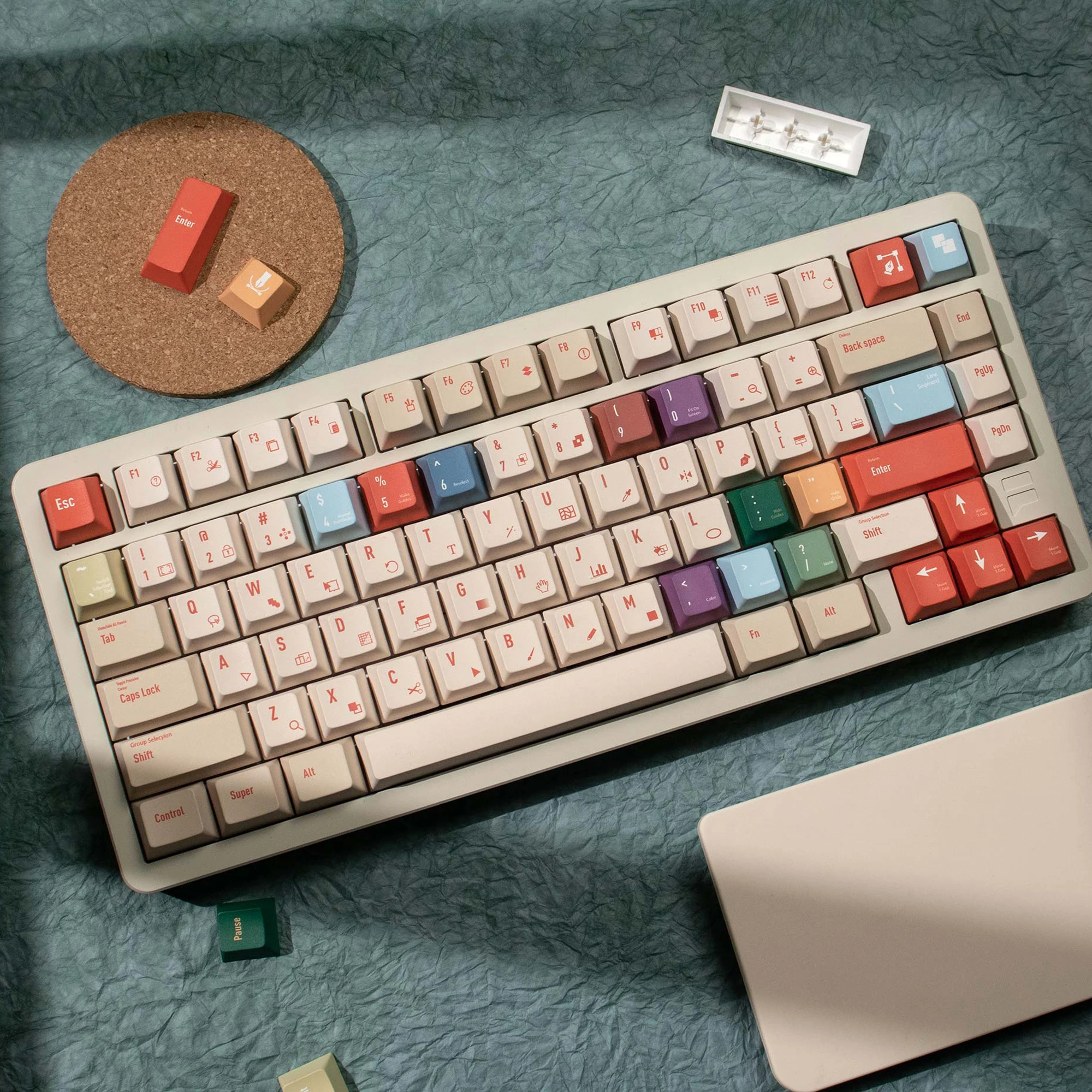 소비자 극찬 AI illustrator Keycaps DYE-SUB Cherry Profile PBT Retro Color Keycap For 61/64/68/84/87/100/104/108 Mechanical Gaming Keyboard 핫딜 놓치지 마세요!