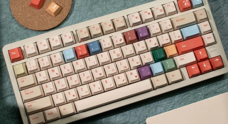 망설인 순간 품절 AI illustrator Keycaps DYE-SUB Cherry Profile PBT Retro Color Keycap For 61/64/68/84/87/100/104/108 Mechanical Gaming Keyboard 절대 놓치면 안 되는 기회!