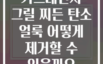 가스레인지 그릴 찌든 탄소 얼룩 어떻게 제거할 수 있을까요