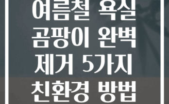 여름철 욕실 곰팡이 완벽 제거 5가지 친환경 방법