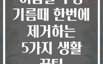 여름철 주방 기름때 한번에 제거하는 5가지 생활 꿀팁