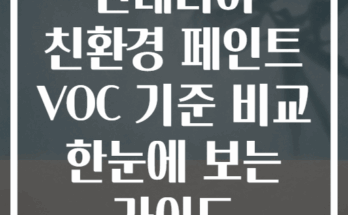 인테리어 친환경 페인트 VOC 기준 비교 한눈에 보는 가이드