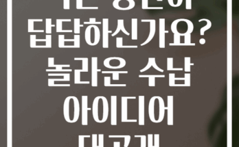 작은 공간이 답답하신가요? 놀라운 수납 아이디어 대공개