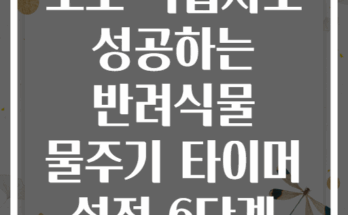 초보 식집사도 성공하는 반려식물 물주기 타이머 설정 6단계